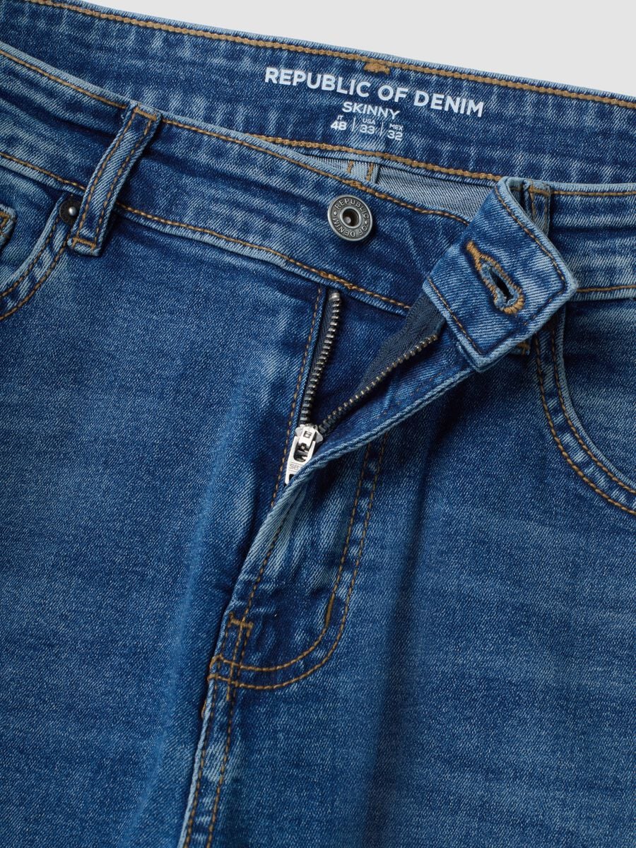 Jeans denim blu in cotone elasticizzato skinny fit_2