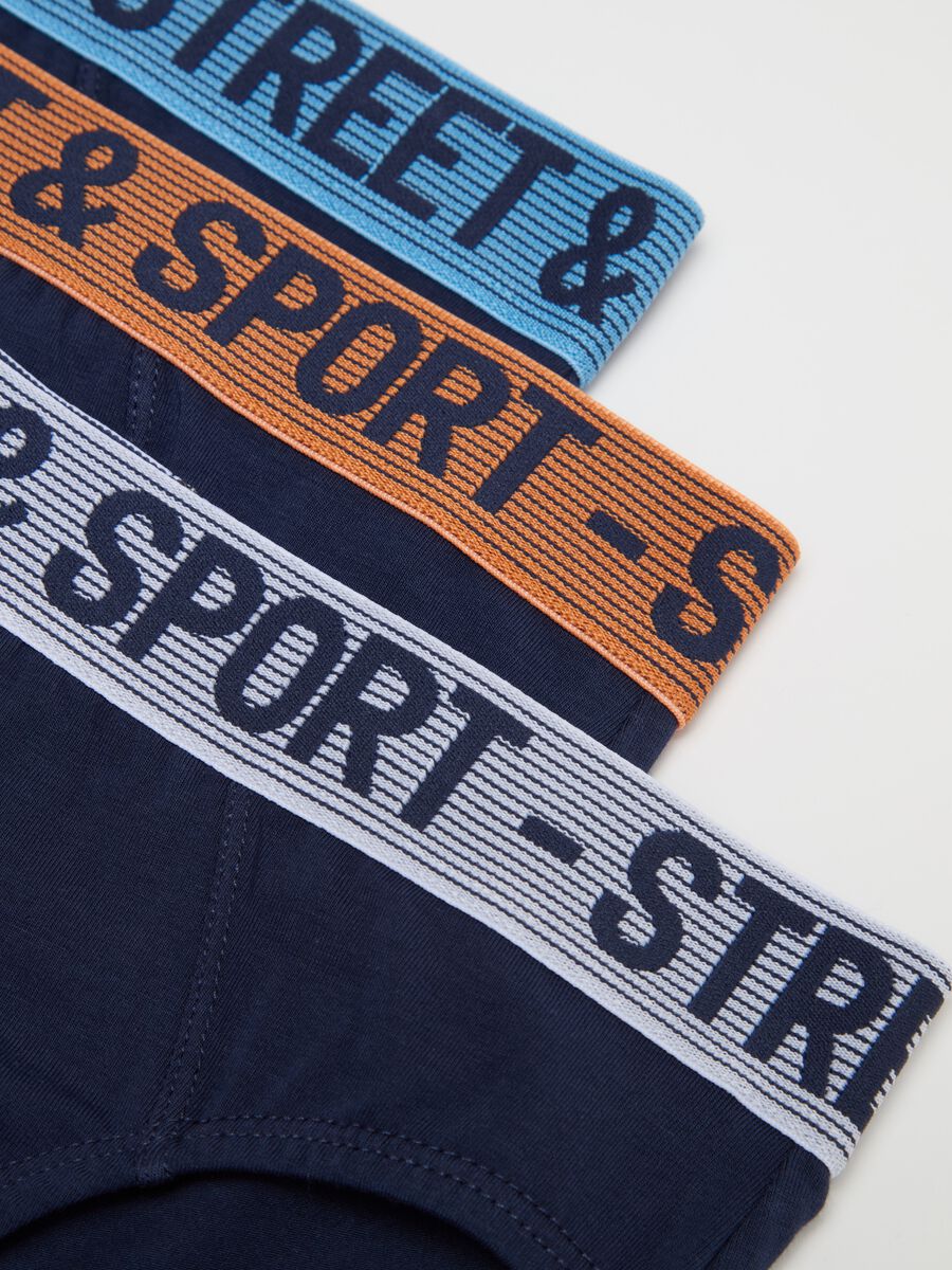 Tripack slip in cotone stretch con scritta _2