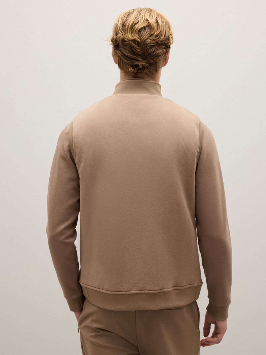 Brown pure cotton regular fit gilet_2