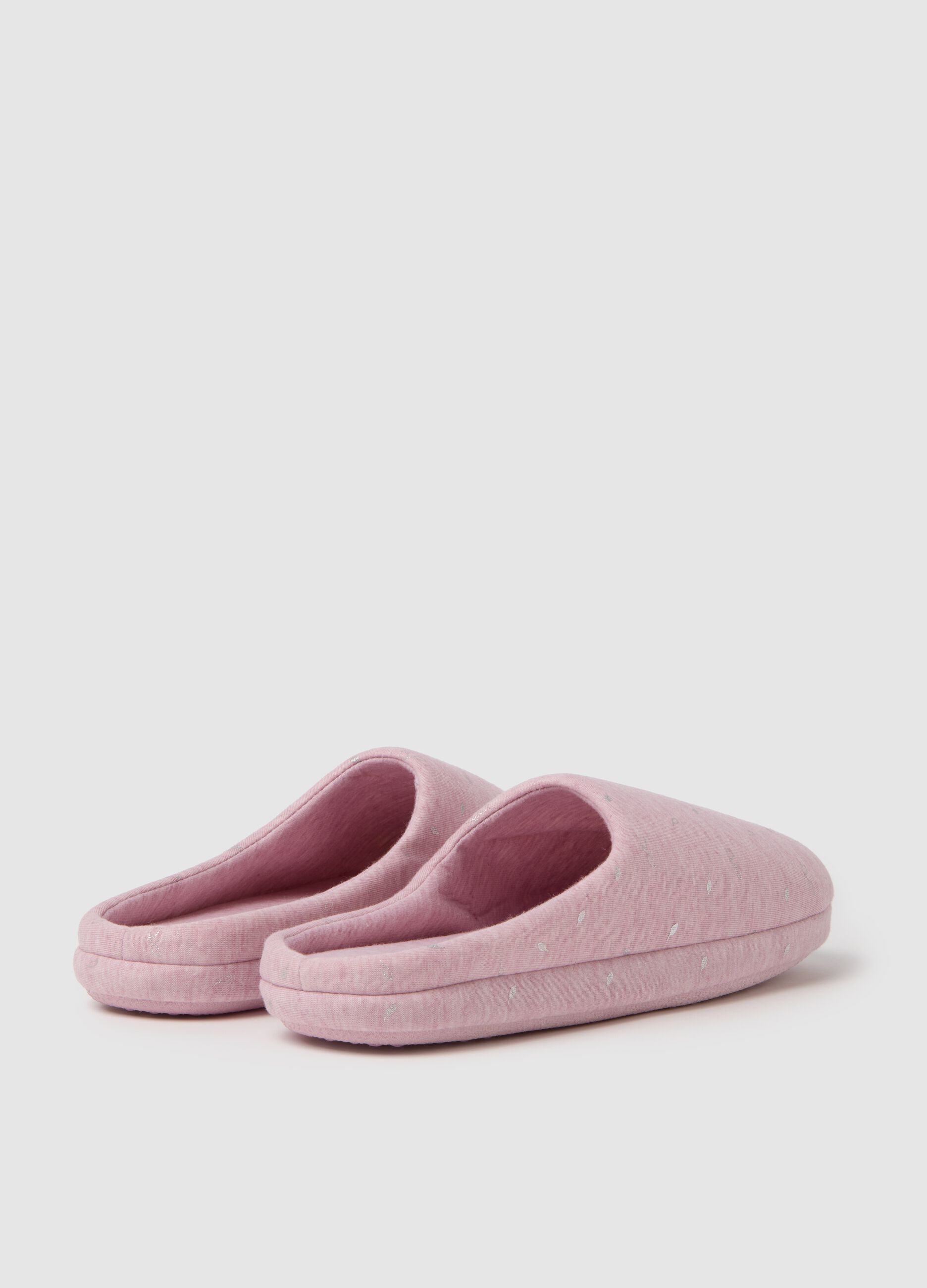 Women's Pink Fabric Slippers