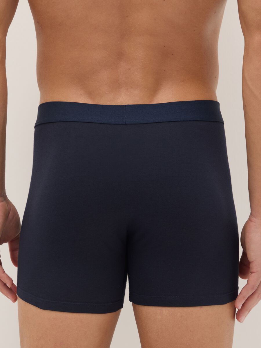 Tripack of blue boxer shorts in stretch cotton regular fit_2