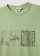 Green pure cotton T-shirt with One Piece print_5