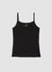 Canottiera nera in cotone elasticizzato regular fit_0