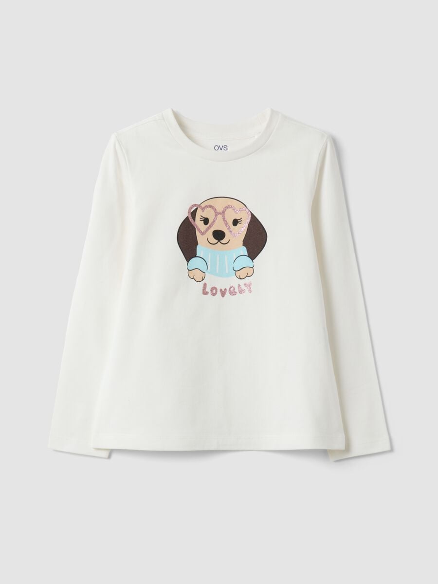 T-shirt bianca in cotone organico elasticizzato girocollo_0