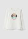 T-shirt bianca in cotone organico elasticizzato girocollo_0