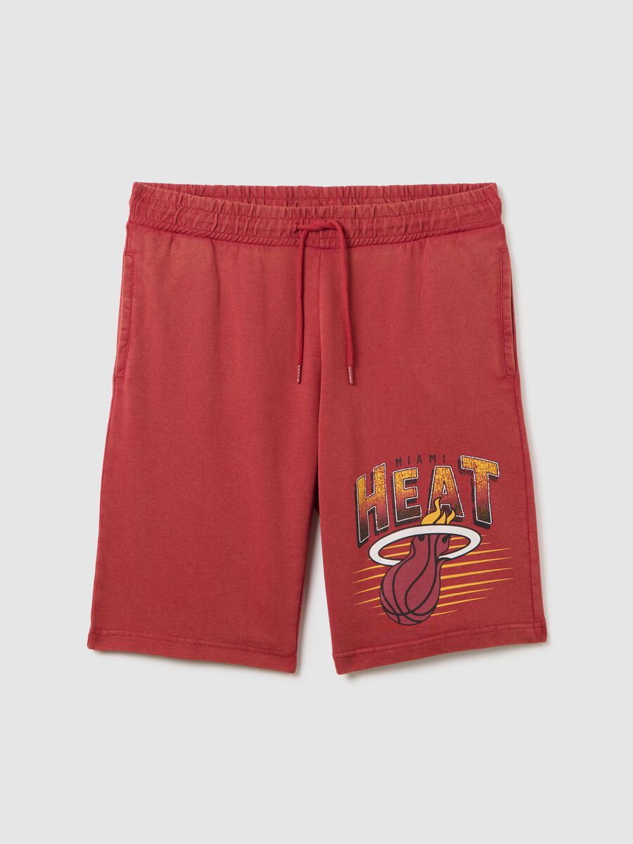 Miami Heat Red Cotton Sports Shorts_4