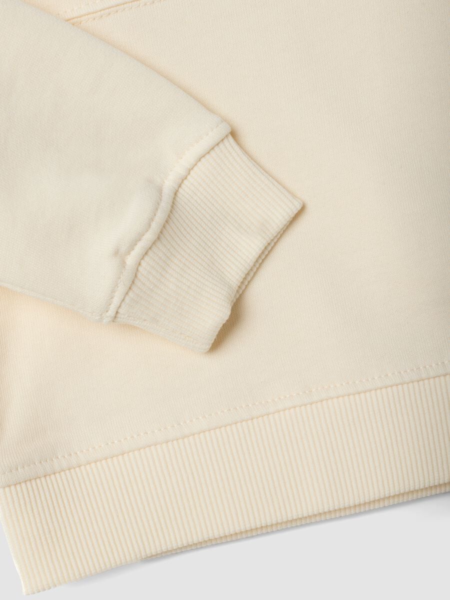 Felpa beige girocollo in puro cotone organico_3