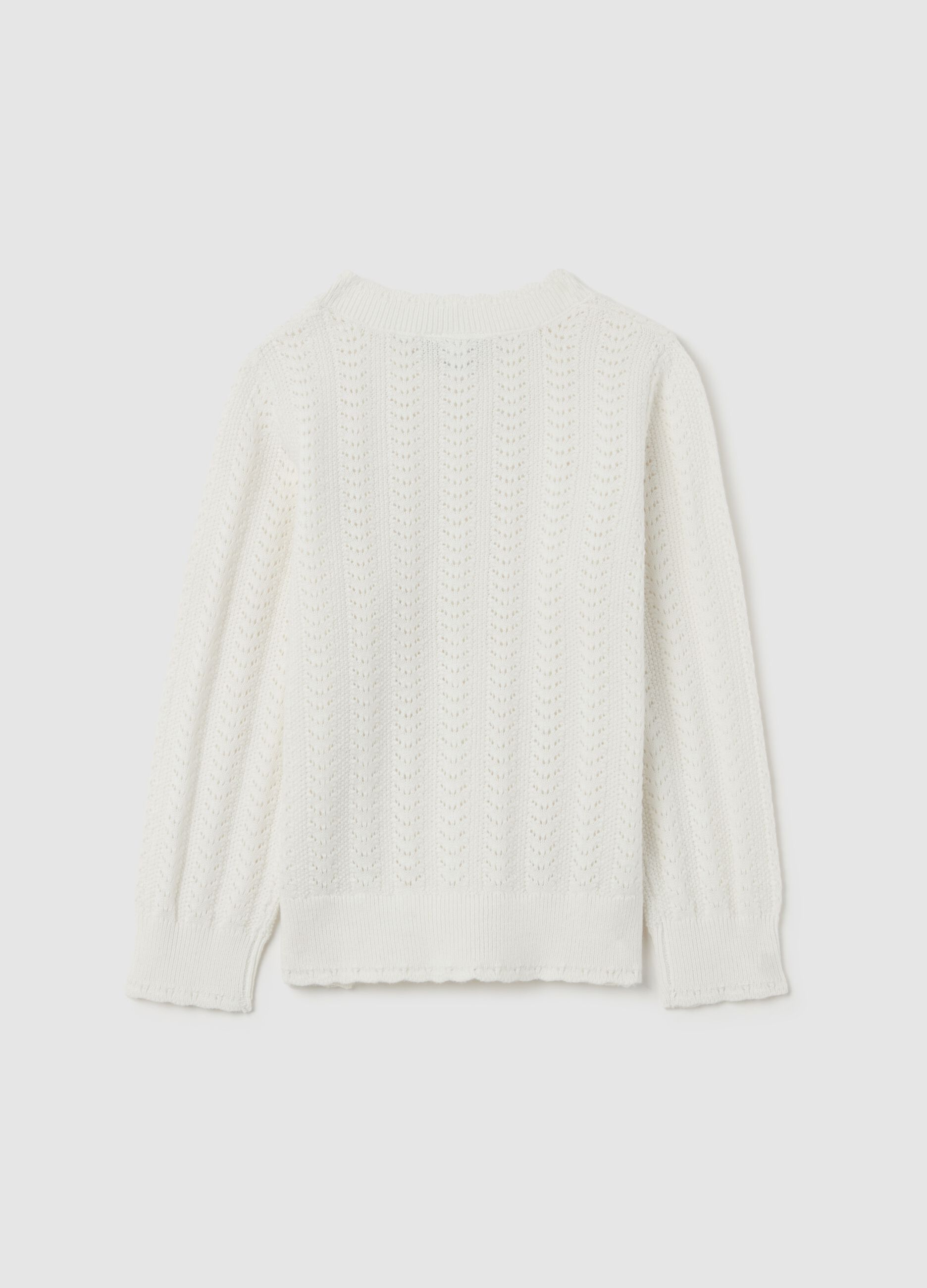 Cardigan in pointelle cotton