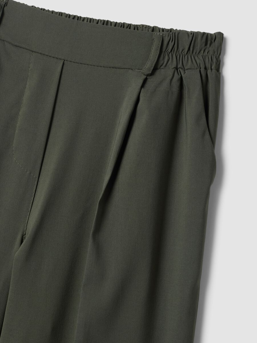 Green wide-leg trousers in stretch viscose_1