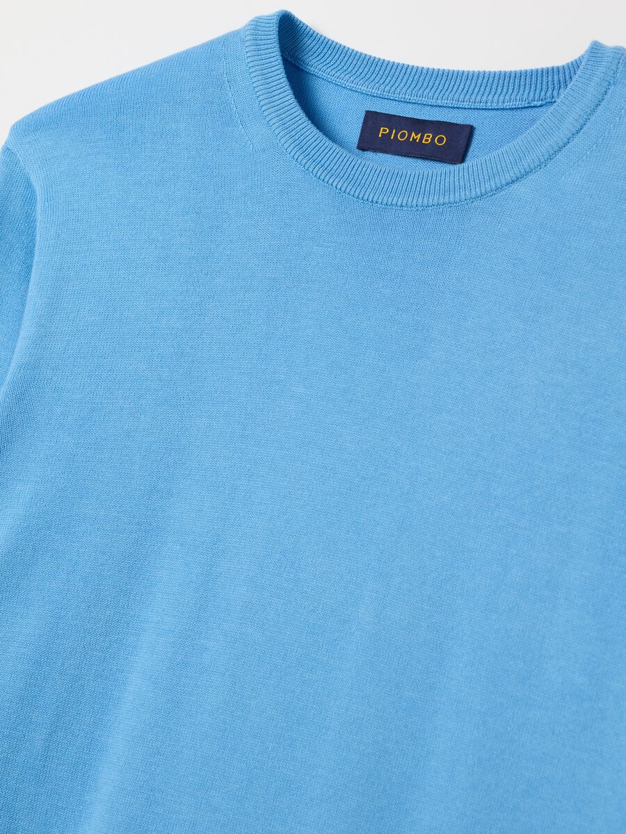 Solid colour pullover with round neck_5