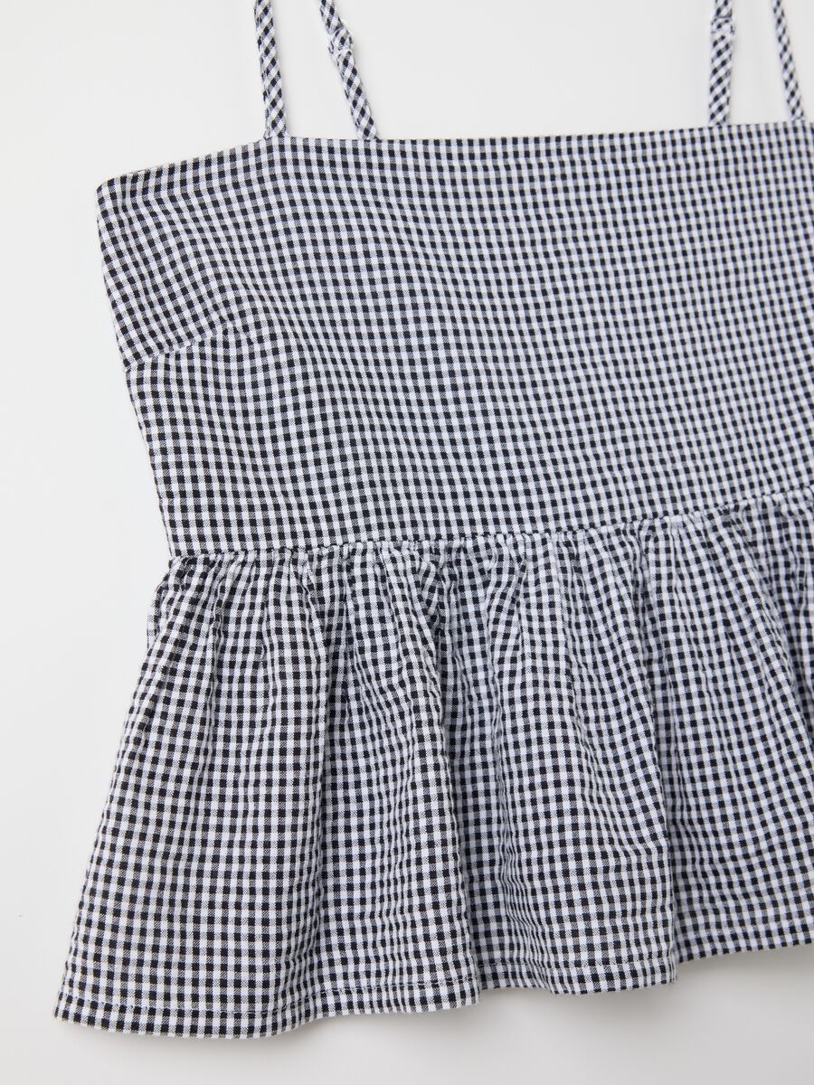 Women’s multicoloured top in 100% cotton with peplum hem_5