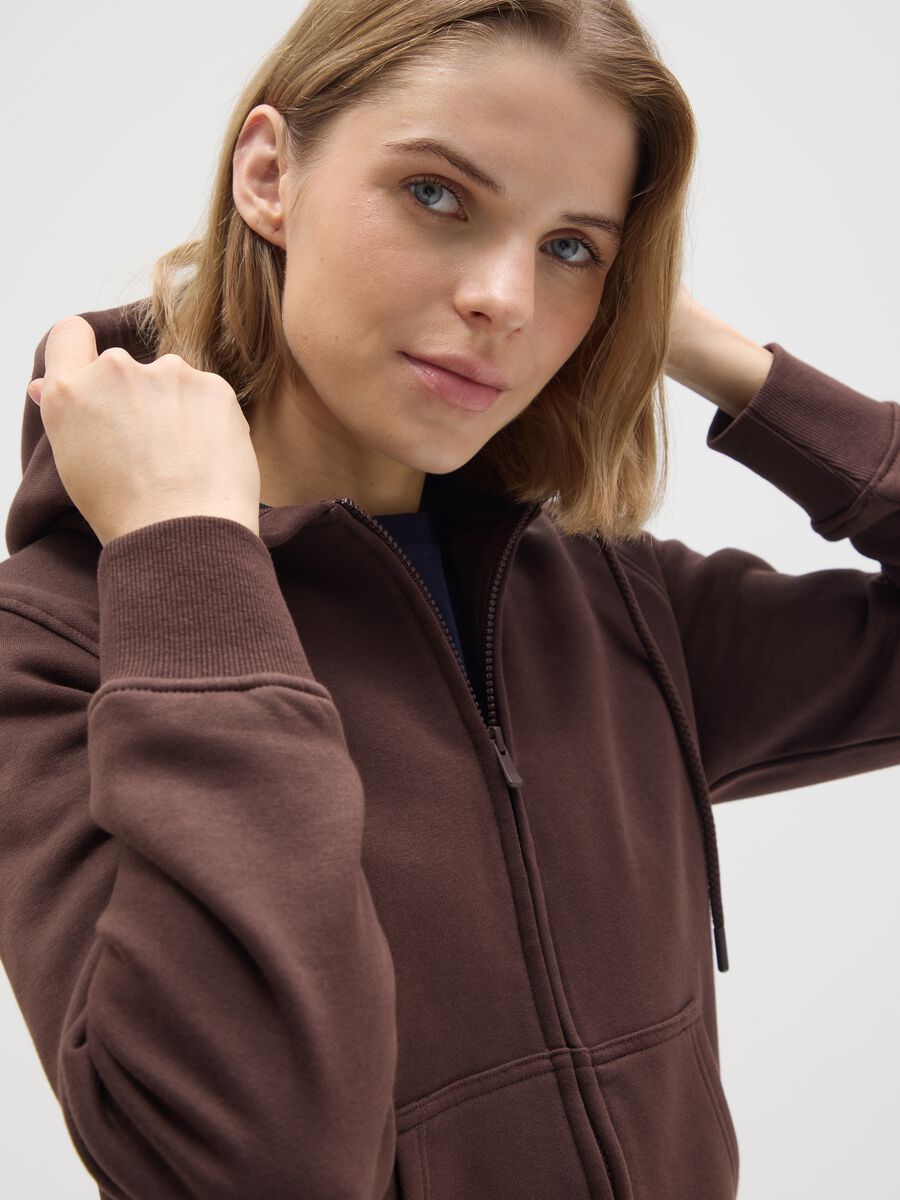Felpa in misto cotone marrone regular fit_2