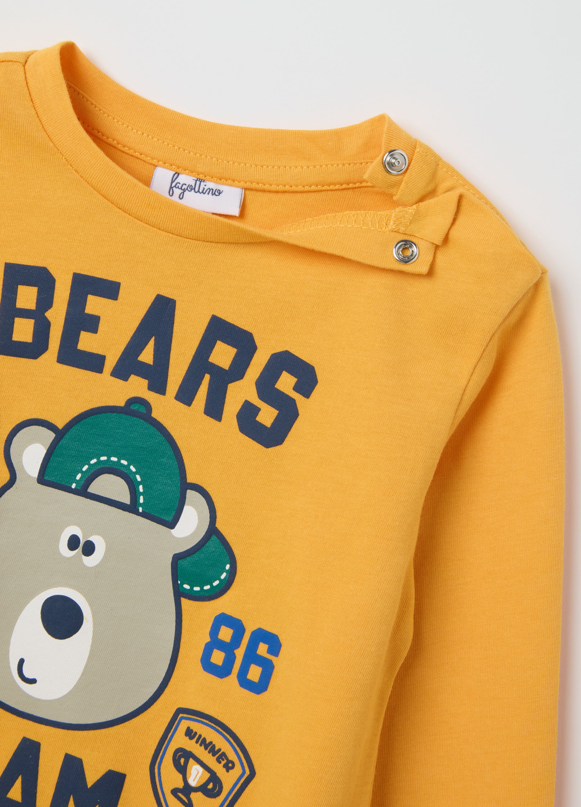 Children's yellow pure cotton t-shirt regular fit