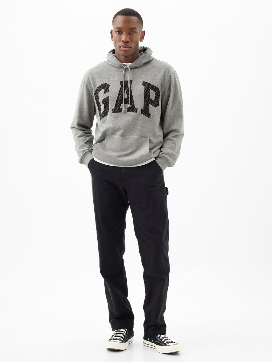 Sweatshirt with hood and maxi logo print_0