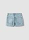 Girls&rsquo; light blue pure cotton denim shorts, regular fit with embroidery_4