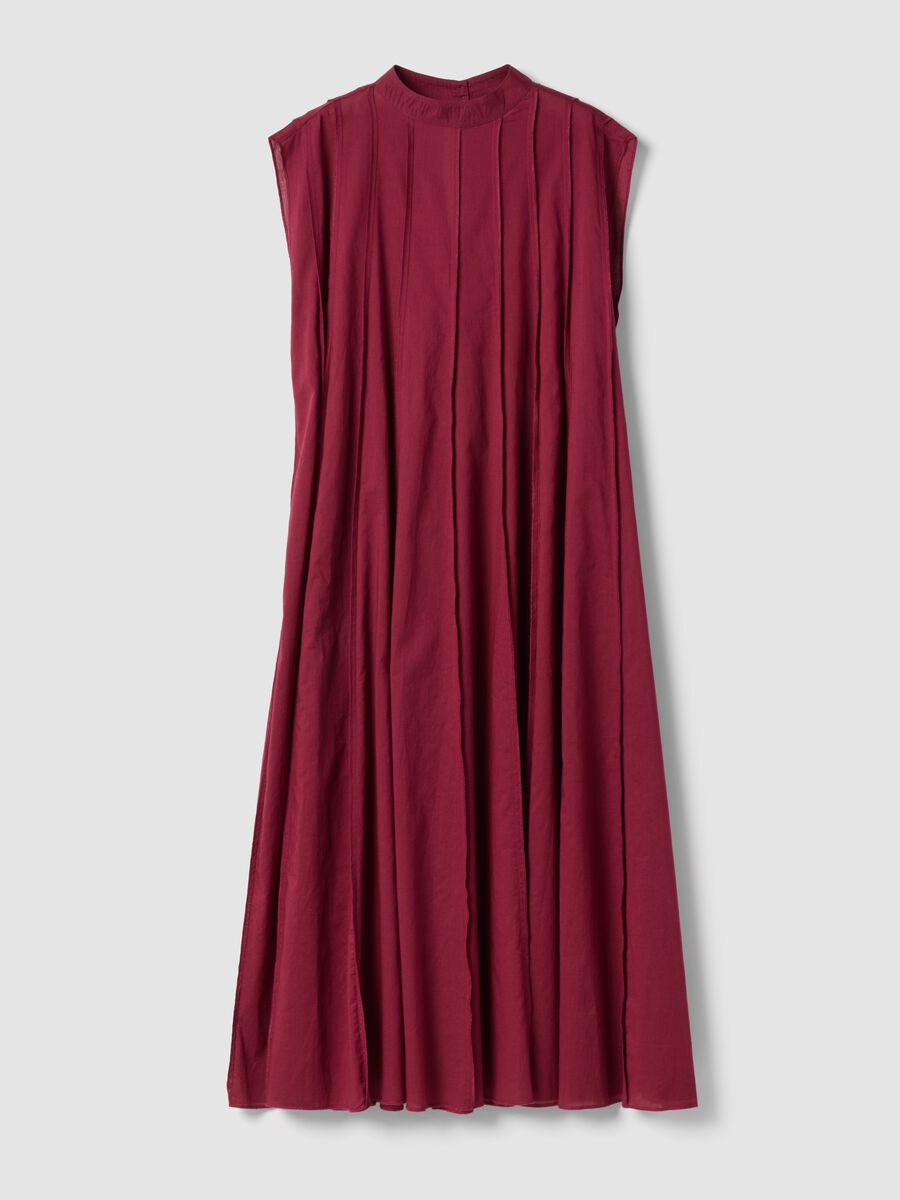 Red pure cotton midi dress_4