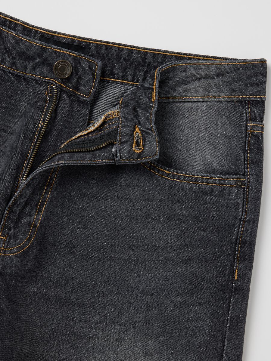 Jeans baggy grigio in cotone_5