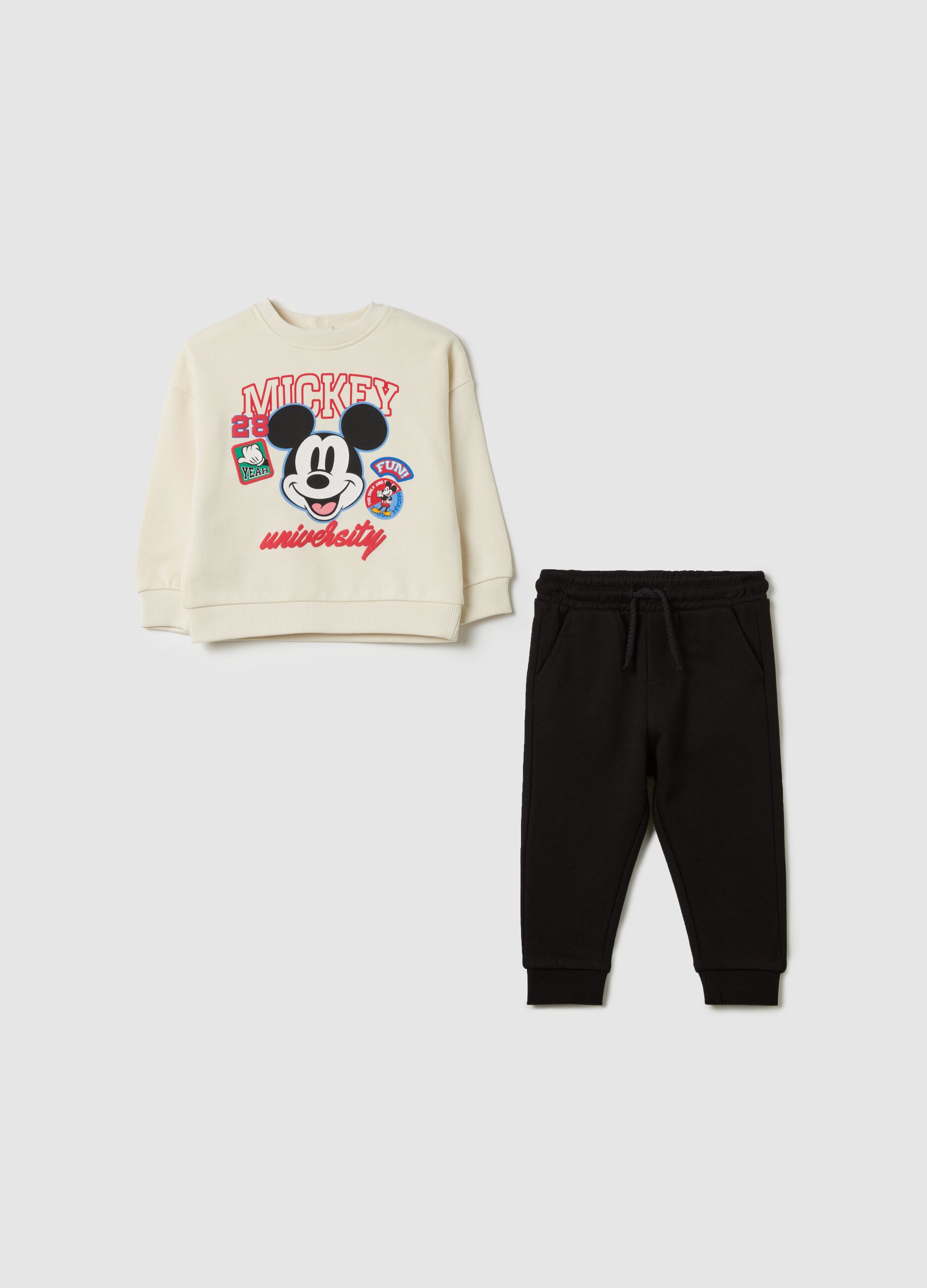 Cotton jogging set with Mickey Mouse print