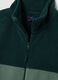 High-neck green fleece blend jumper regular fit with zip_5