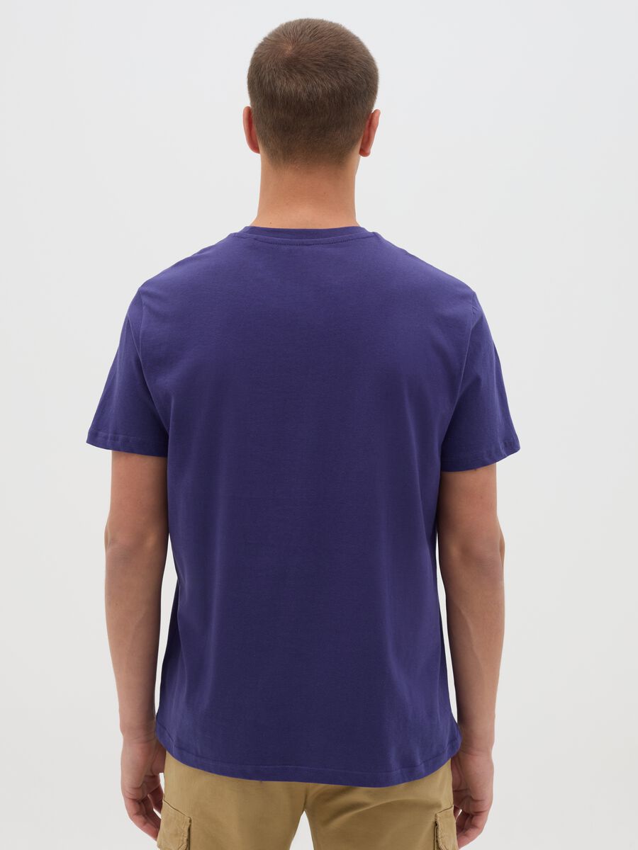 Blue Short Sleeve T-shirt with Ramen Print_3
