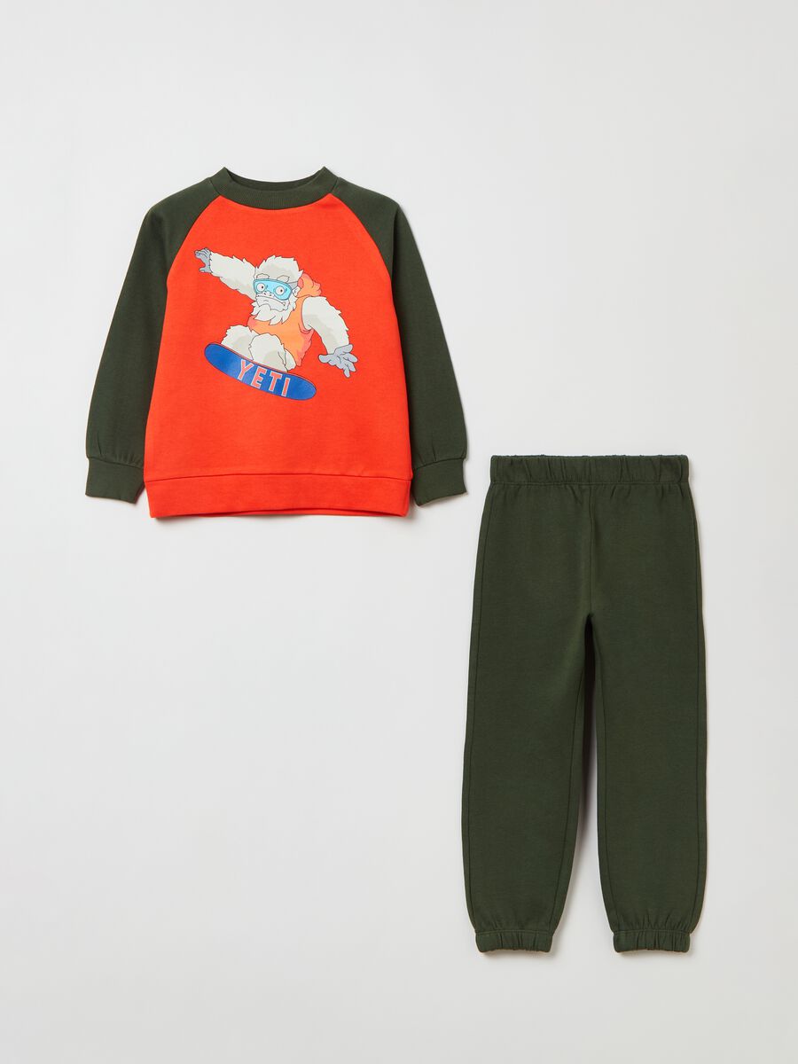 Jogging set in felpa con stampa_0