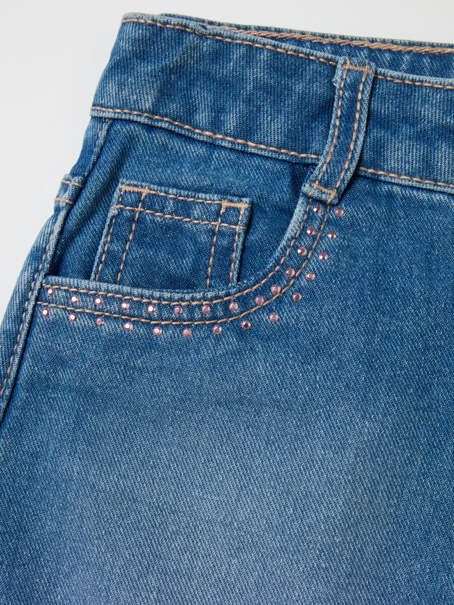 Denim miniskirt with diamantés_3