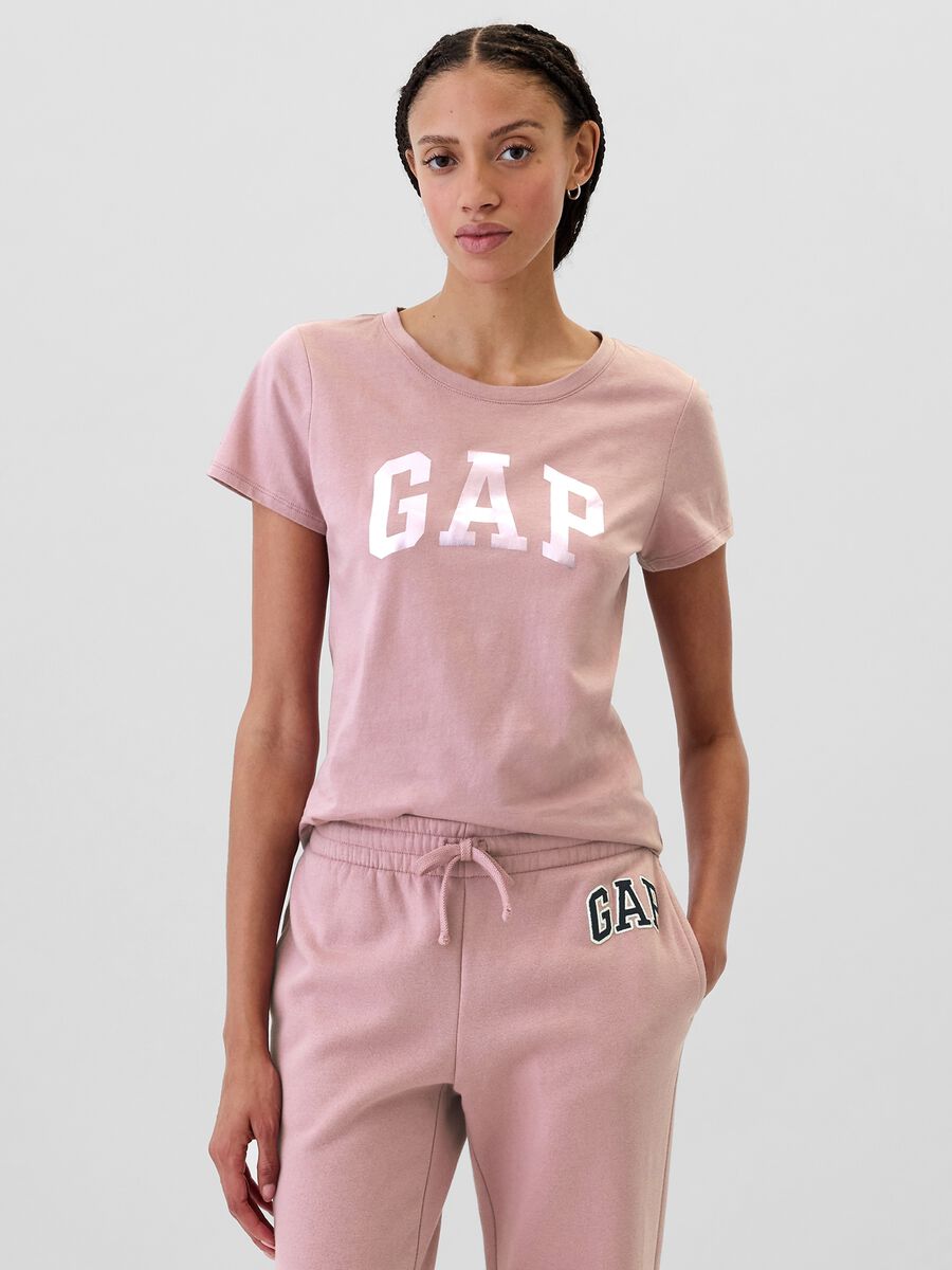 T-shirt with logo print in foil_0