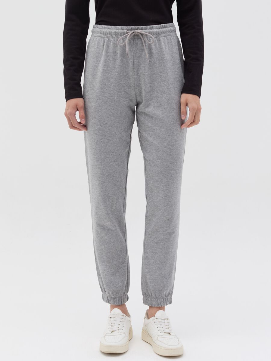 Plush joggers with drawstring_1
