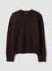 Maglia marrone in lana elasticizzata a girocollo_4