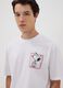 White pure cotton Peanuts print T-shirt, relaxed fit_0