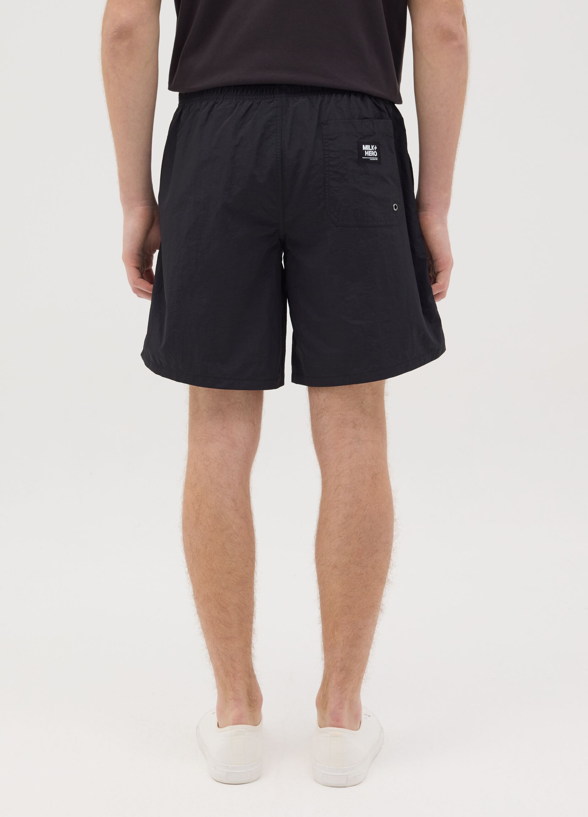 Black swim boxers with waist elastic Milk+Hero