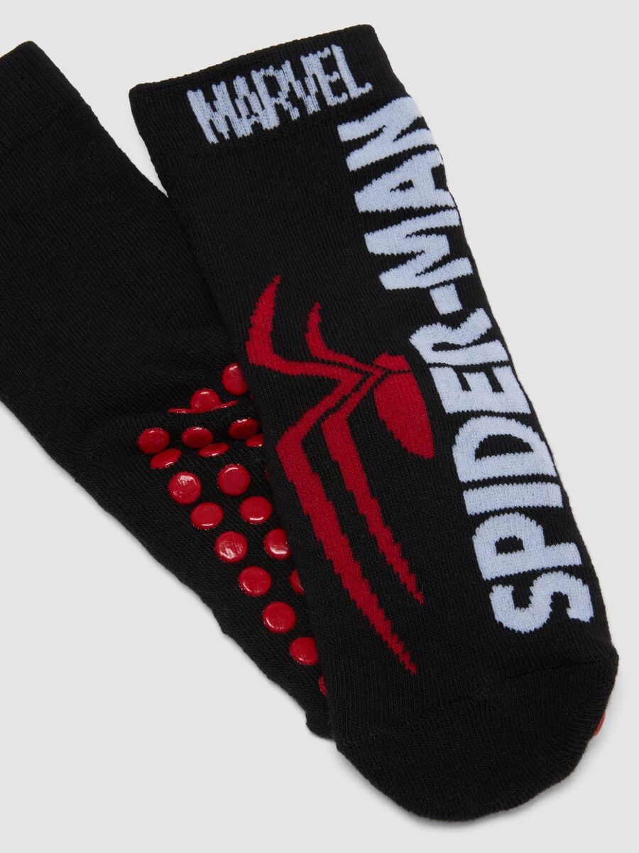 Bipack di calze antiscivolo blu in cotone organico elasticizzato Marvel Spider-Man_1