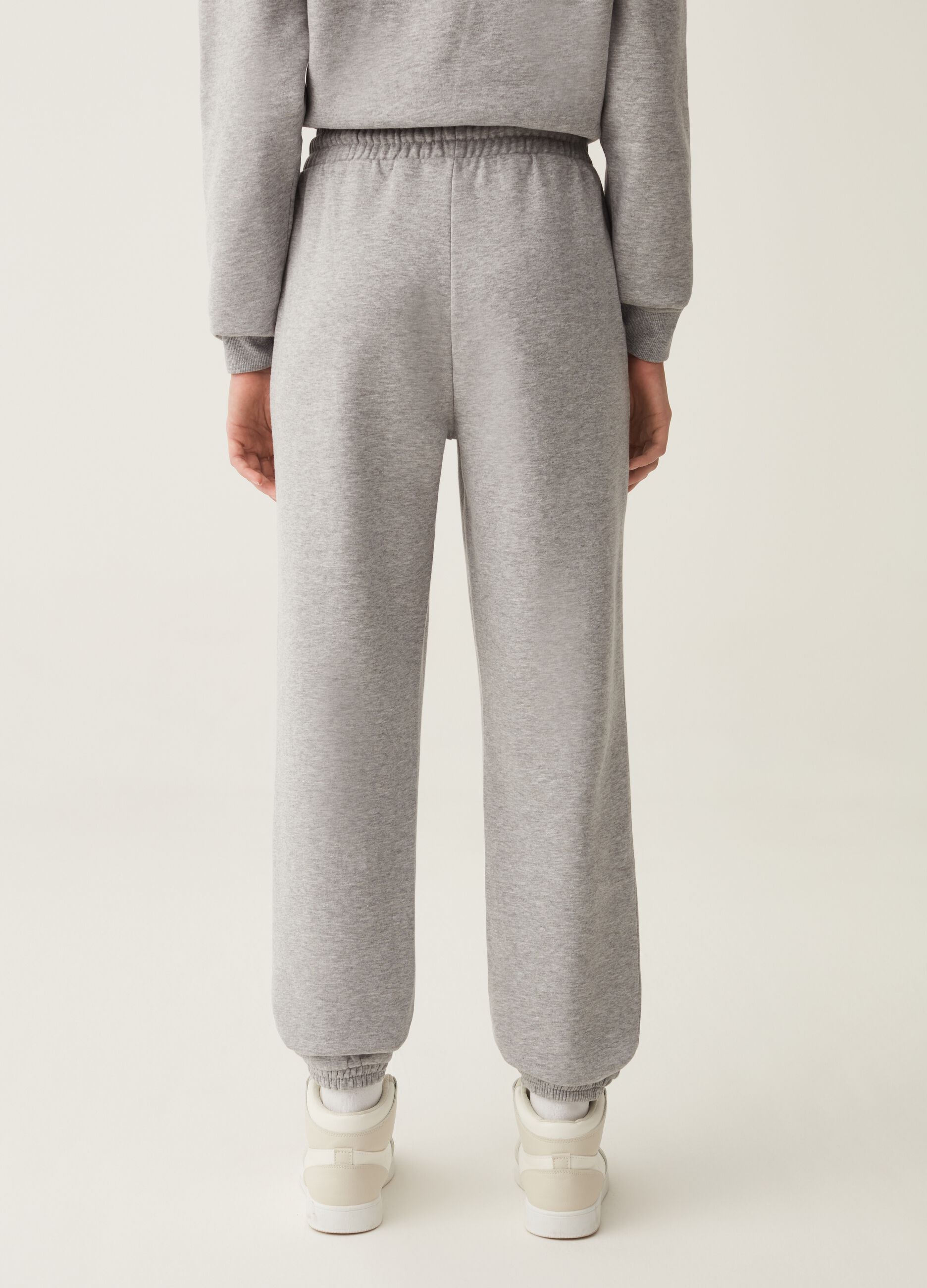 Joggers in felpa con stampa lettering_2