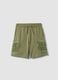 Green pure cotton Bermuda shorts with elasticated waist_3