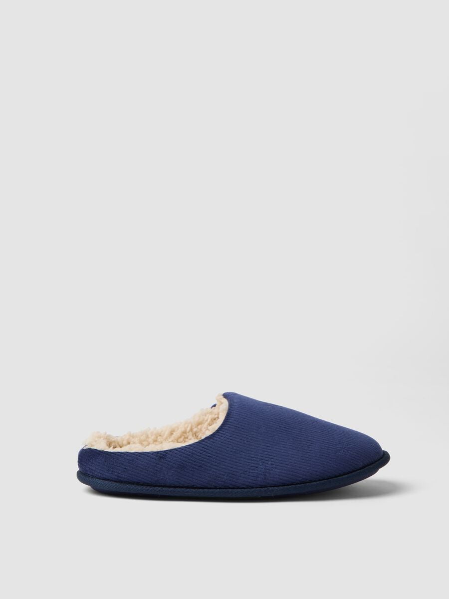Pantofole blu da casa con interno effetto peluche_0