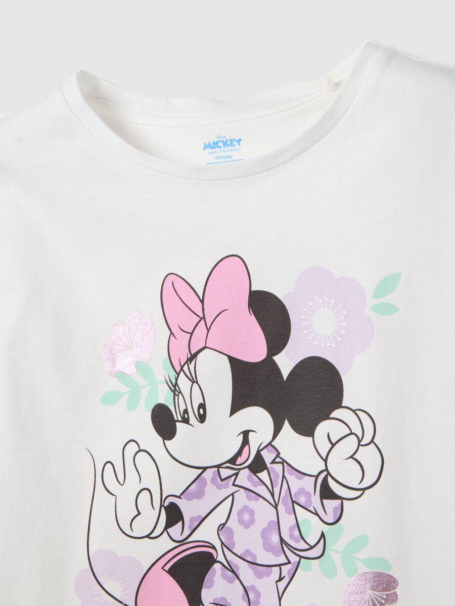 Pigiama in puro cotone bianco da bambina regular fit con Minnie_2