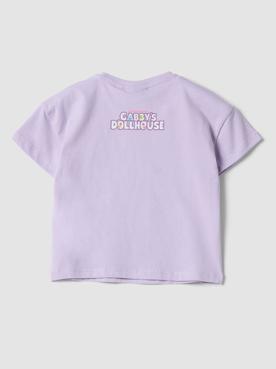 T-shirt in cotone elasticizzato viola da bambina regular fit_1