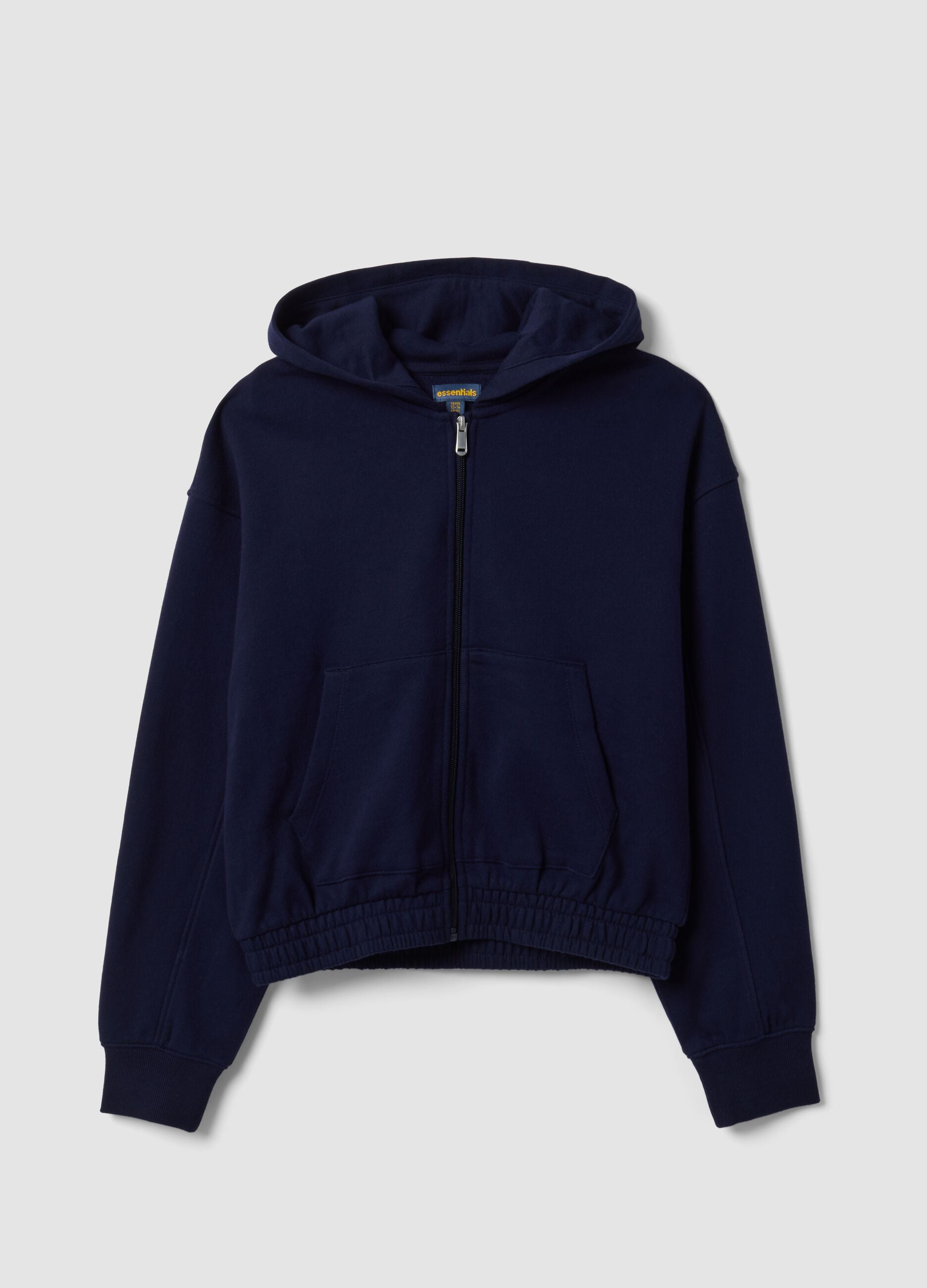 Blue organic cotton hooded sweatshirt
