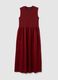 Red cotton midi dress with regular fit_4