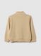 Children's beige pure cotton sweatshirt with regular fit and full zip_1