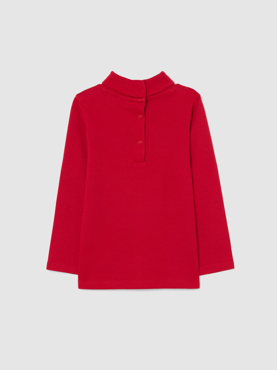 Girls' red cotton jumper with regular fit and print_1