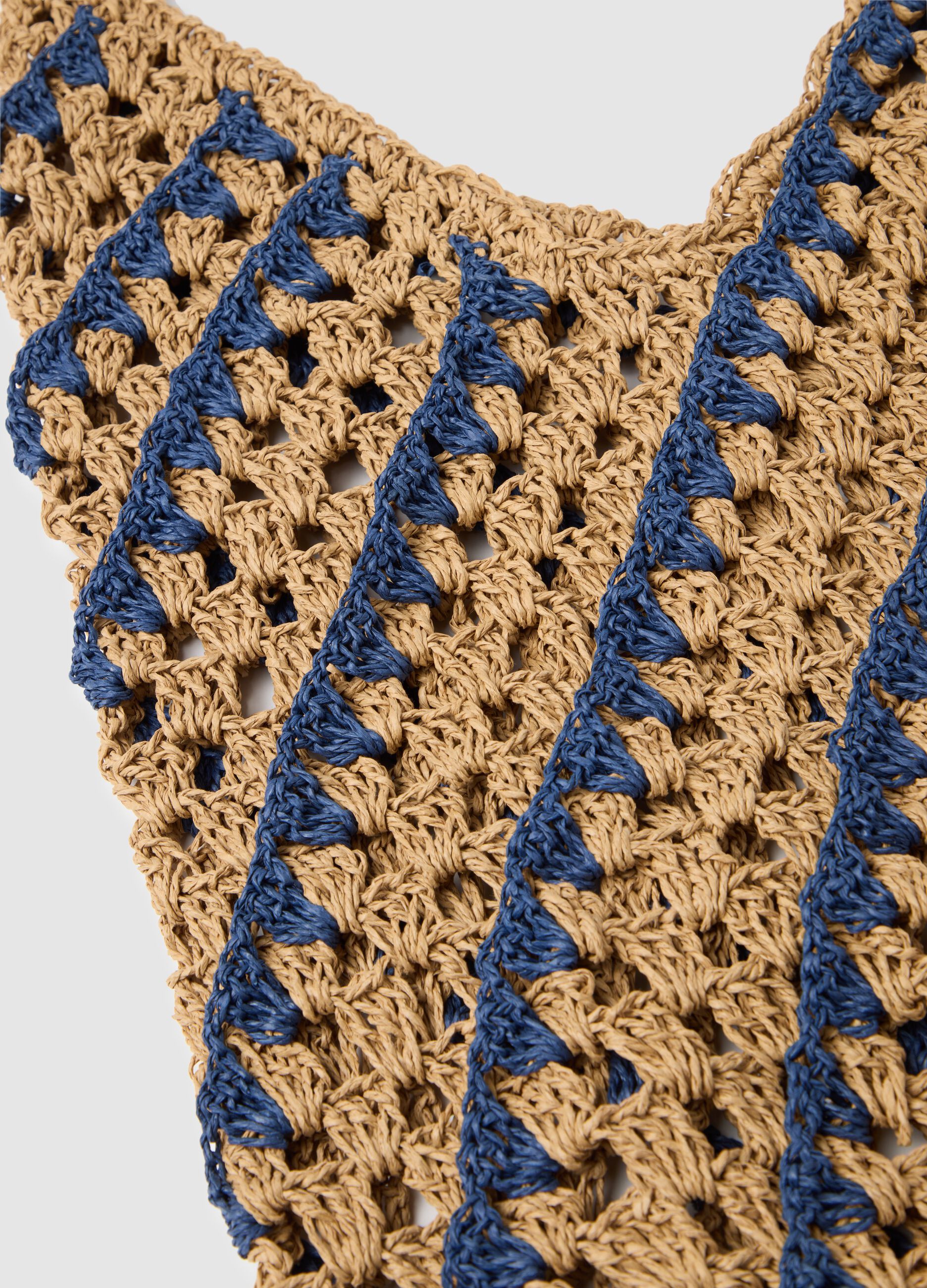 Borsa da donna multicolor con texture traforata