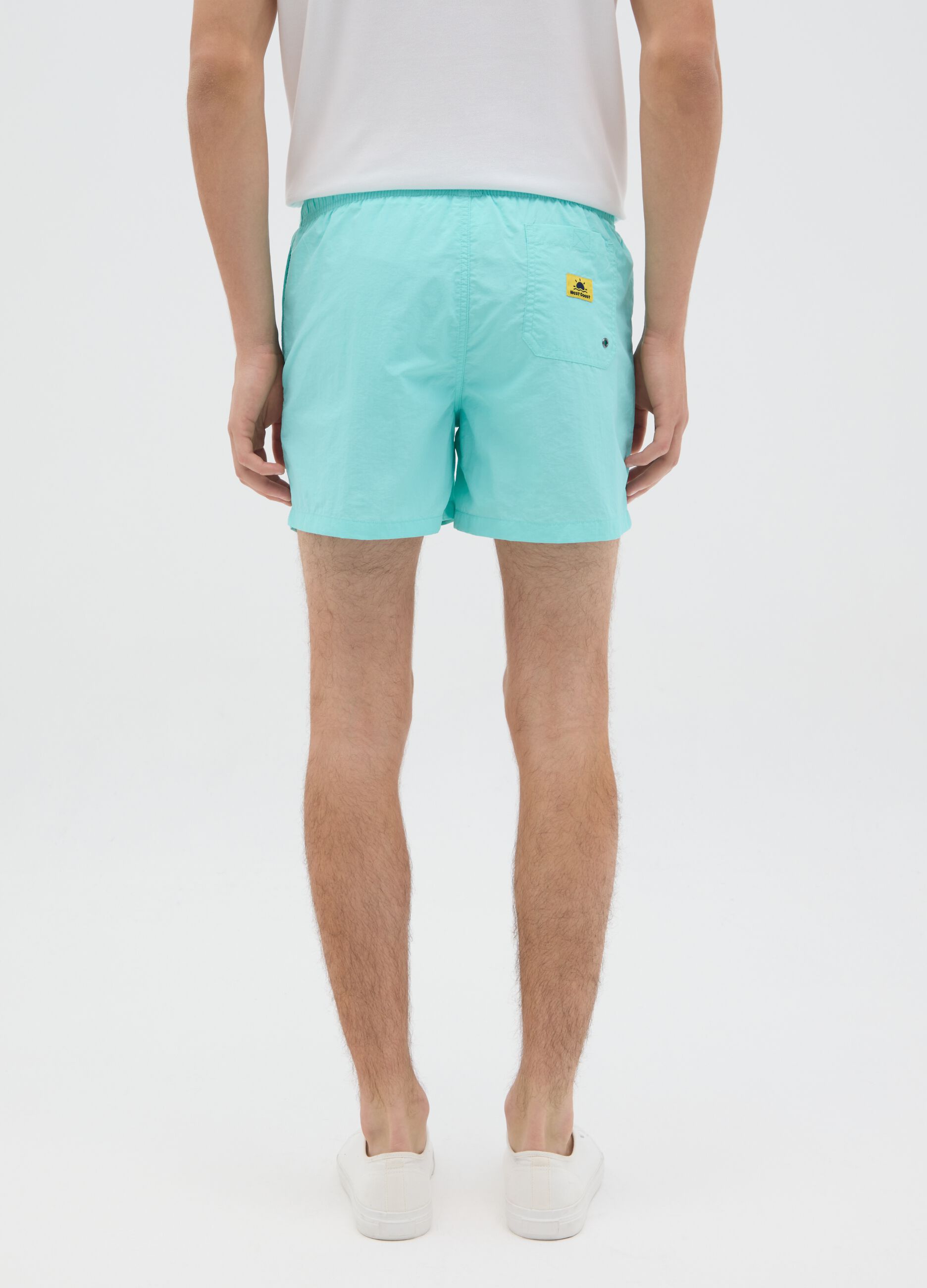 Pantaloncini da uomo in misto azzurro regular fit