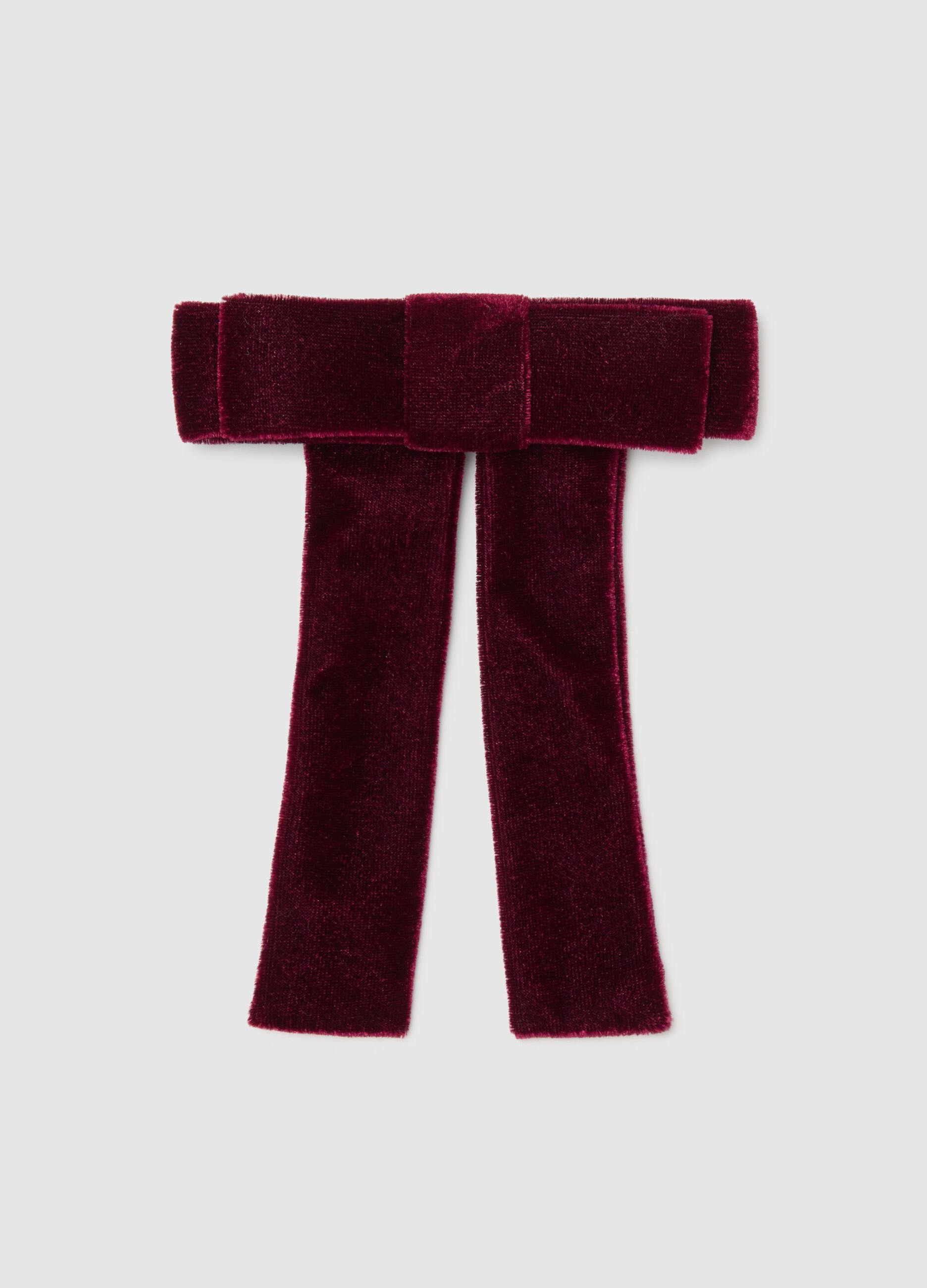 Accessorio per capelli in velluto rosso da bambina