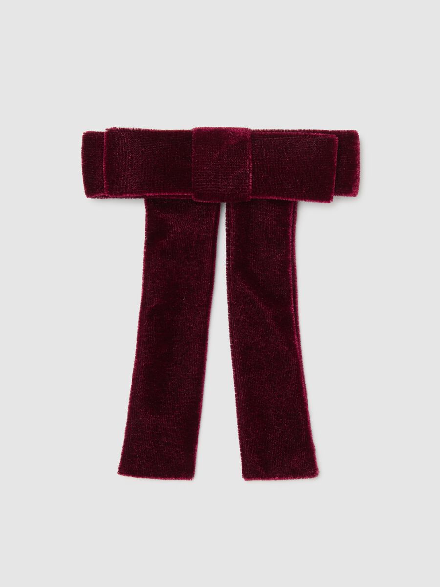 Accessorio per capelli in velluto rosso da bambina_1