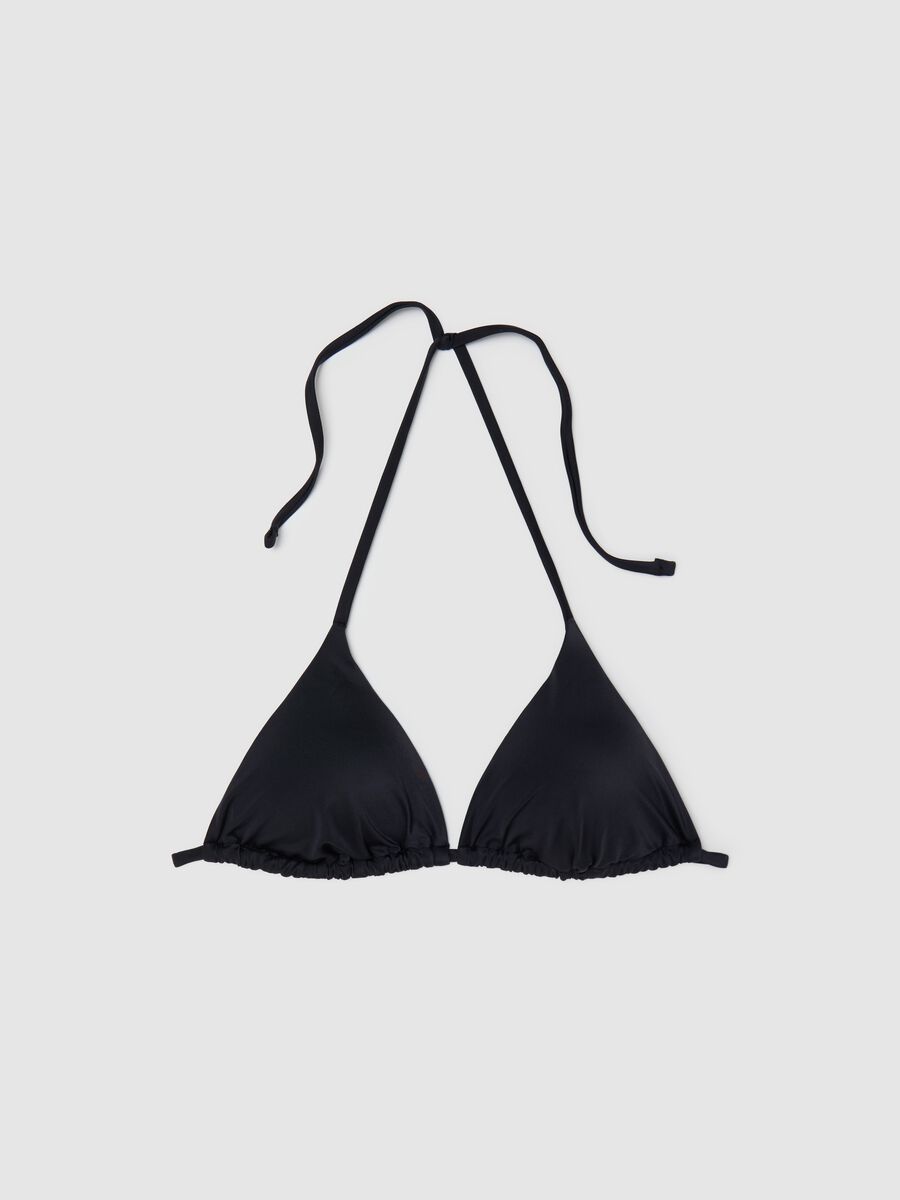 Black triangle bikini top with ties_4