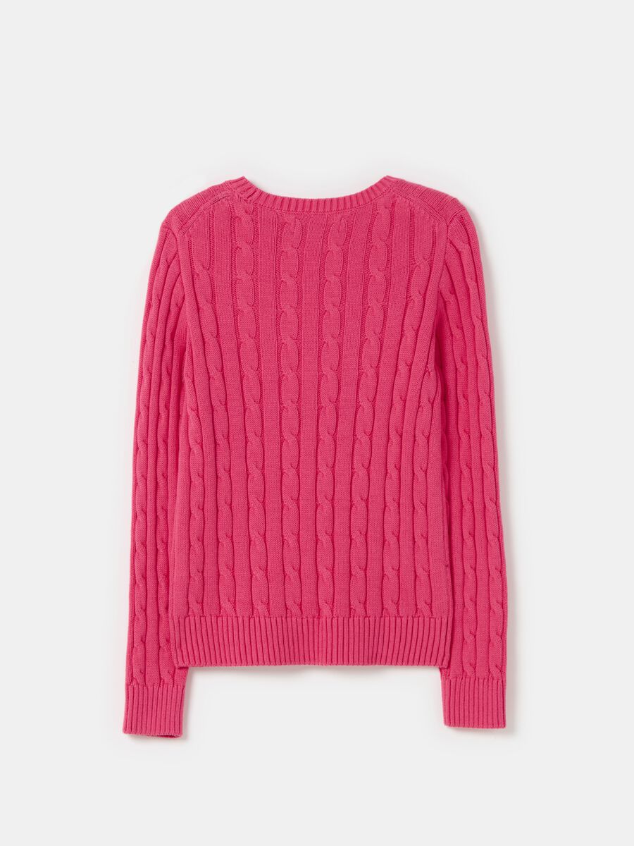 Ribbed pullover with cable-knit design_4