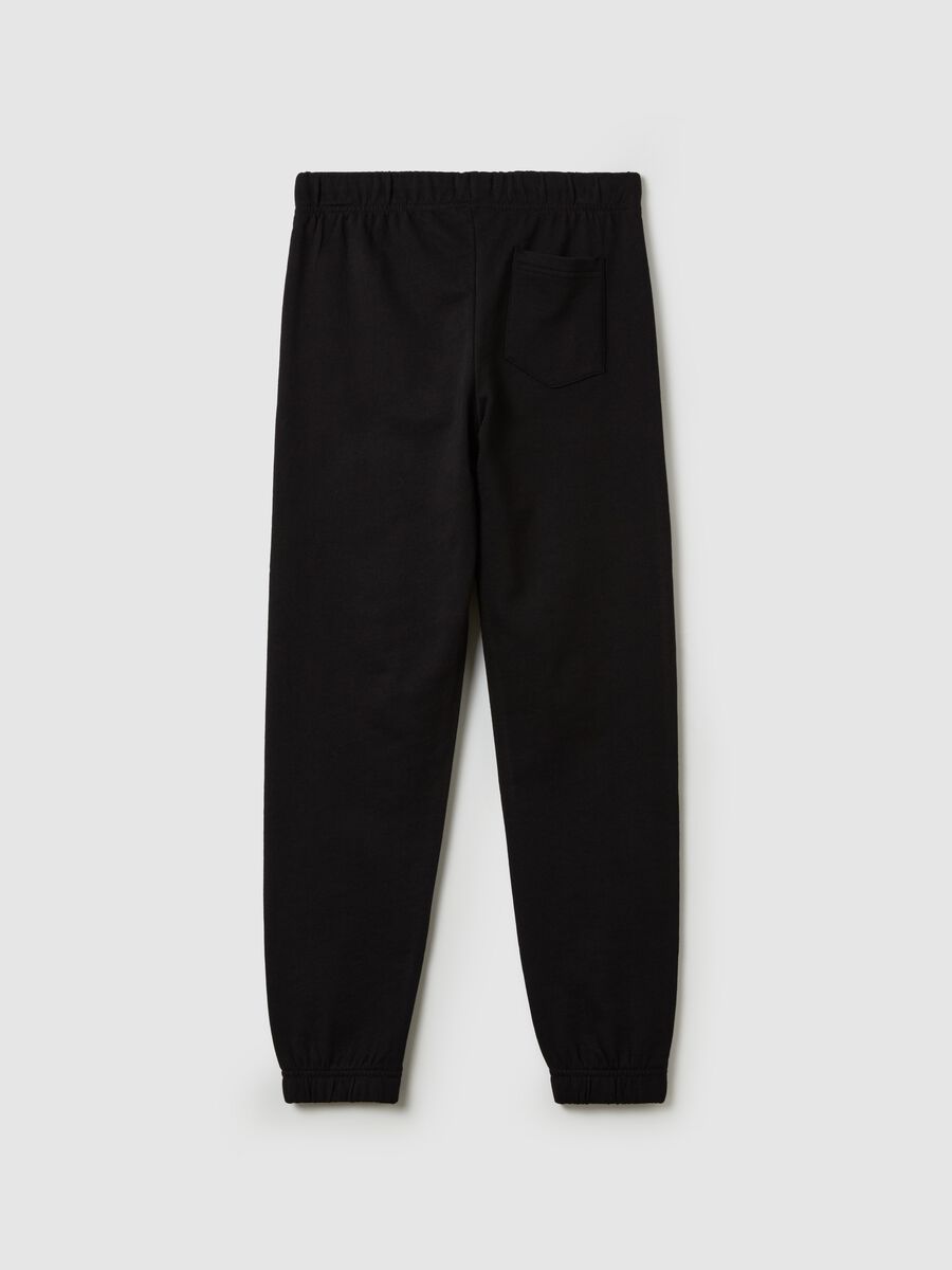Fleece joggers with drawstring and print_4