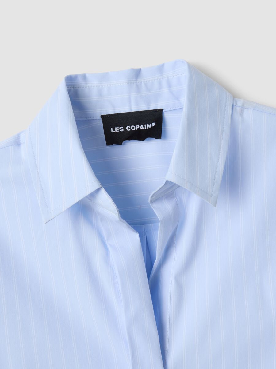 Light blue striped stretch cotton shirt, regular fit_5