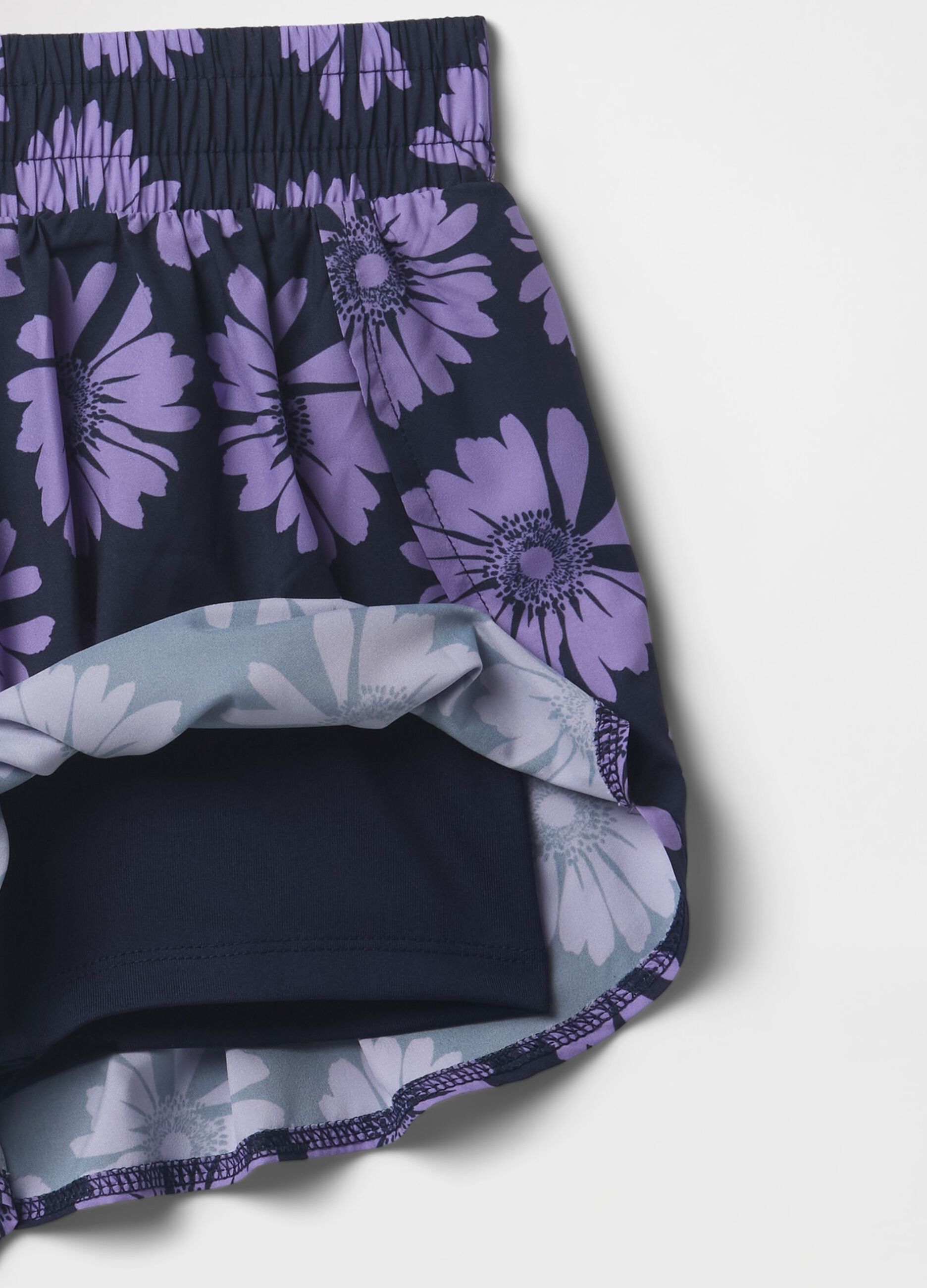 Purple Floral Shorts